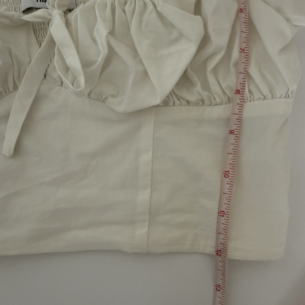 TNA Womens Blouse Tank Size XS White Tank Cropped Elastic - Picture 5 of 8